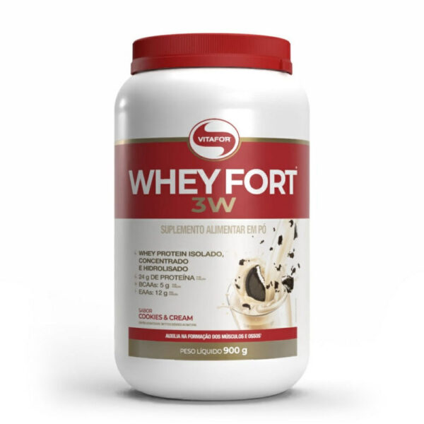 Whey Fort 3W Vitafor Cookies e Cream 900g