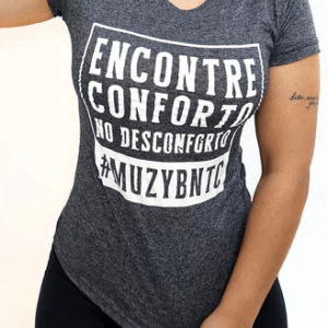 Baby Look Conforto no Desconforto Mescla Chumbo M