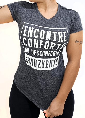 Baby Look Conforto no Desconforto Mescla Chumbo M