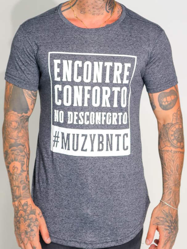Camiseta Conforto no Desconforto Mescla Chumbo M
