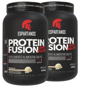 Kit 2x Protein Fusion Whey Isolate 1800g – Espartanos – Sabor: Baunilha