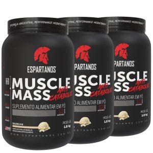 Combo 3x Muscle Mass Hipercalórico – Espartanos – Sabor: Baunilha