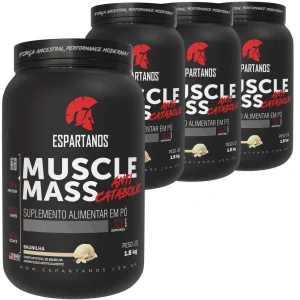 Combo 4x Muscle Mass Hipercalórico – Espartanos – Sabor: Baunilha