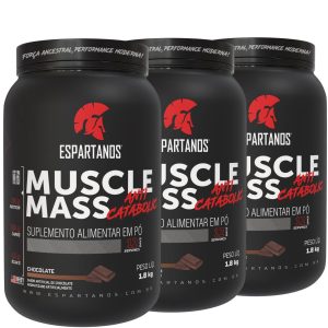 Combo 3x Muscle Mass Hipercalórico – Espartanos – Sabor: Chocolate
