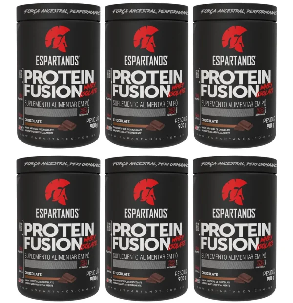6x Protein Fusion Whey Isolate 900g – Kit Atacado Cx Fechada – Sabor: Chocolate