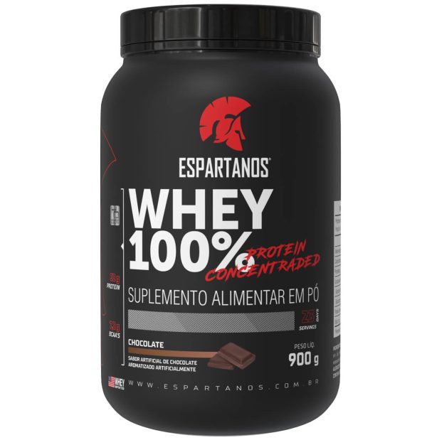 Whey Protein Concentrado 100% Pure 900g WPC 80 – Espartanos – SABOR: CHOCOLATE