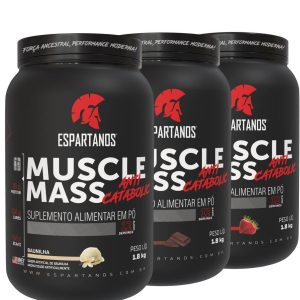 Combo 3x Muscle Mass Hipercalórico – Espartanos – Sabor: Mesclado