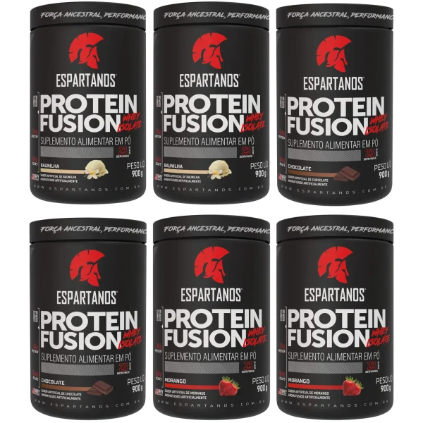 6x Protein Fusion Whey Isolate 900g – Kit Atacado Cx Fechada – Sabor: Mesclado