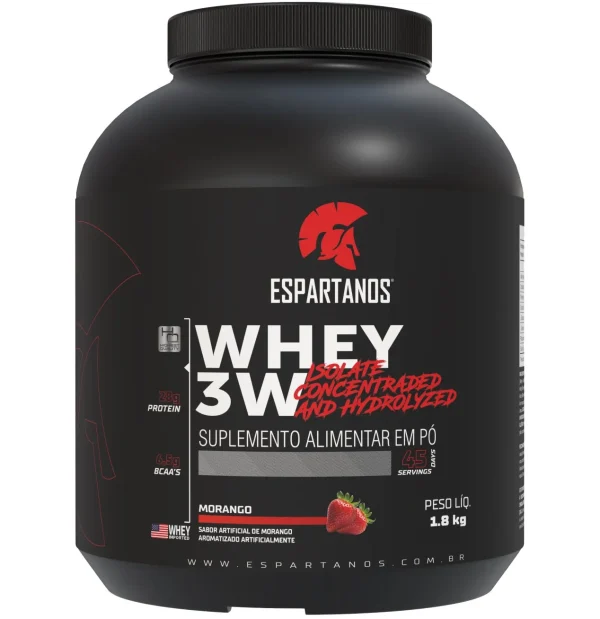 Whey Protein 3W Espartanos Performance Total 1,8Kg – Sabor: Morango