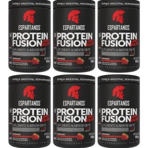6x Protein Fusion Whey Isolate 900g – Kit Atacado Cx Fechada – Sabor: Morango