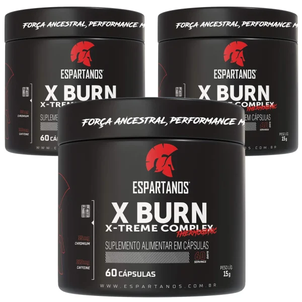 Kit 3x Termogênico X Burn Xtreme Complex 60 Cáps – Espartanos