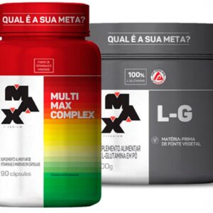 Kit Pro Imunidade – Glutamina 300g + Multi Max 90 cápsulas L-G Glutamina 300g + Multimax Complex 90caps