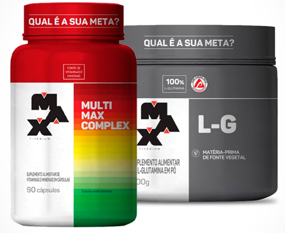 Kit Pro Imunidade – Glutamina 300g + Multi Max 90 cápsulas L-G Glutamina 300g + Multimax Complex 90caps