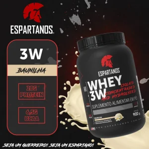Whey Protein 3W Espartanos 900g | Peça Já e Acelere Seus Resultados – Sabor: Baunilha