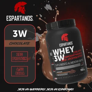 Whey Protein 3W Espartanos 900g | Peça Já e Acelere Seus Resultados – Sabor: Chocolate