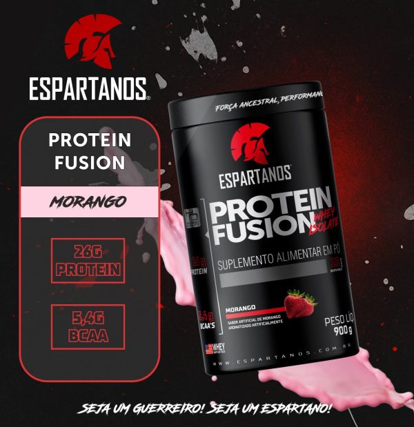 Combo Duplo Whey Protein Fusion + 2x Bcaa + 2x Creatina Pura Monohidratada+ Shaker – Sabor: Morango + Morango