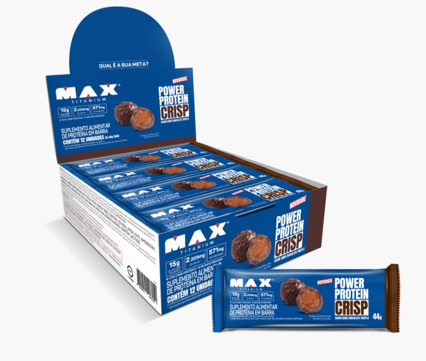 Power Protein Crisp Dark Chocolate Truffle – 12 unidades de 44g