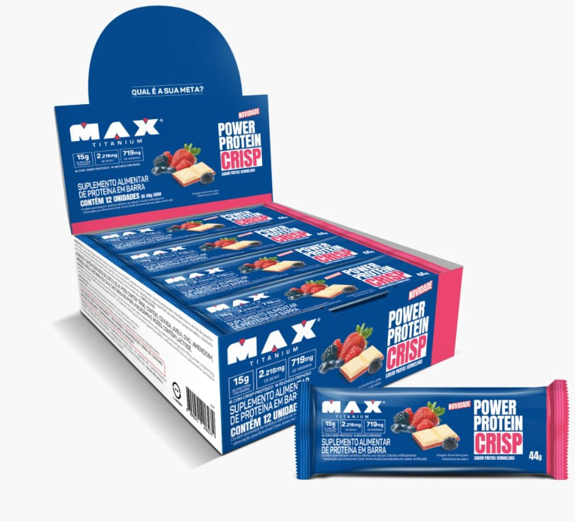 Power Protein Crisp Frutas Vermelhas – 12 unidades de 44g