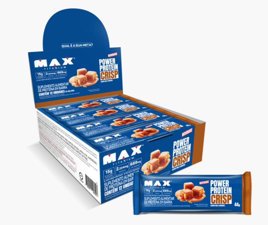 Power Protein Crisp Milk Caramel – 12 unidades de 44g